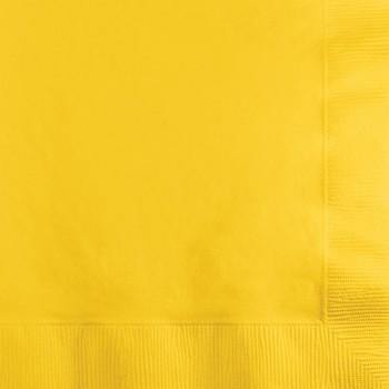 50 Pack School Bus Yellow Luncheon Napkins - 33cm x 33cm