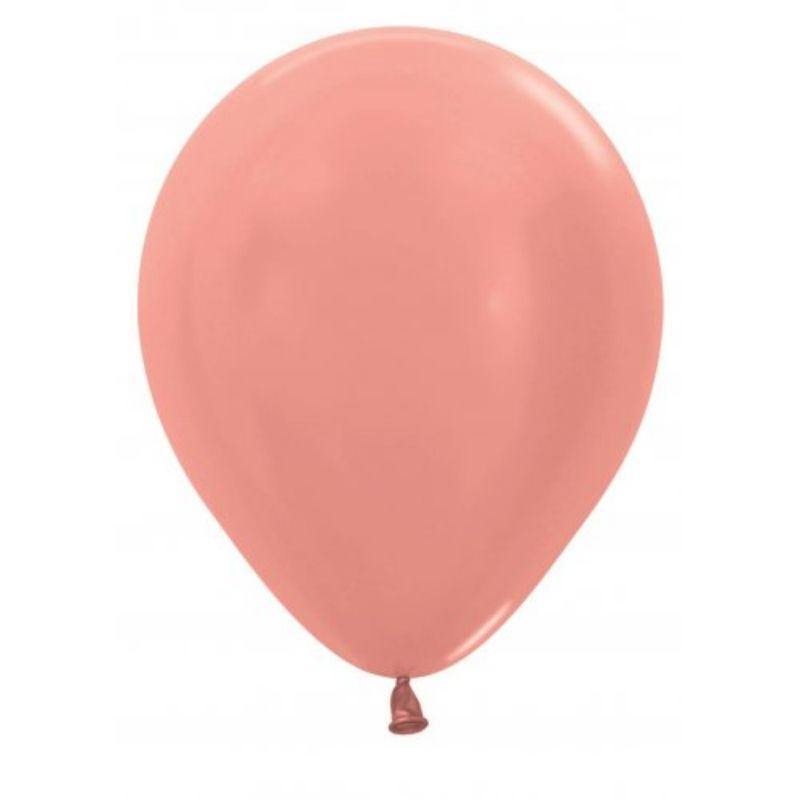 25 Pack Metallic Rose Gold Sempertex Balloons - 30cm