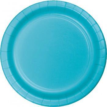 24 Pack Bermuda Blue Luncheon Plates Paper - 18cm - The Base Warehouse