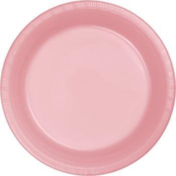 24 Pack Classic Pink Paper Lunch Plates - 18cm - The Base Warehouse