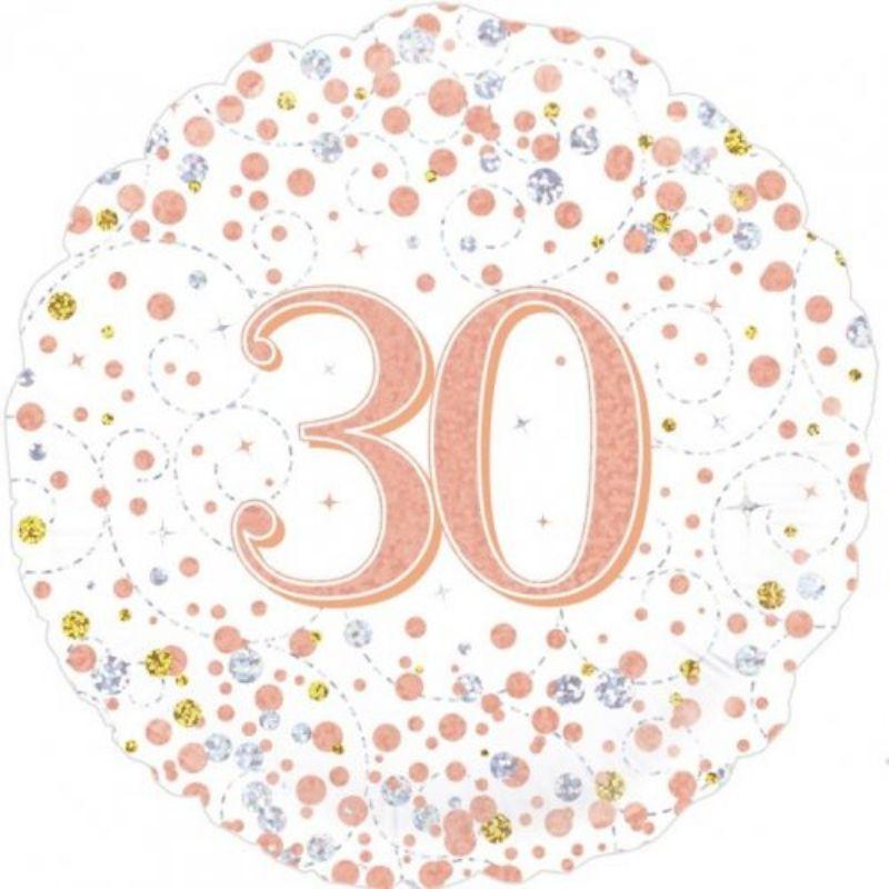 Sparkling Fizz Rose Gold 30 Round Foil Balloon - 45cm