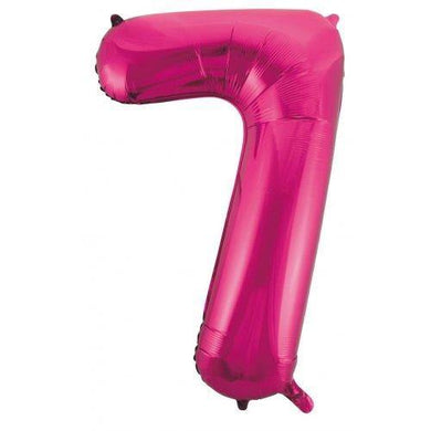 Hot Pink Decrotex Number 7 Foil Balloon - 86cm - The Base Warehouse