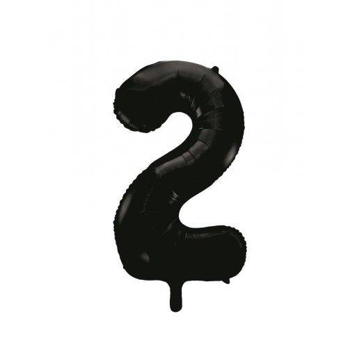 Black Number 2 Foil Balloon - 86cm - The Base Warehouse