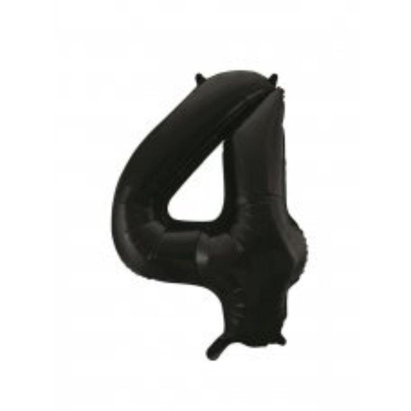 Black Number 4 Foil Balloon - 86cm - The Base Warehouse