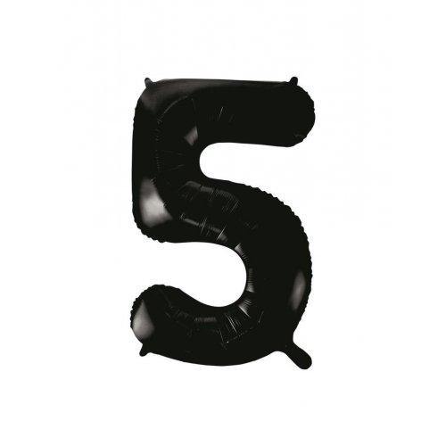 Black Number 5 Foil Balloon - 86cm - The Base Warehouse