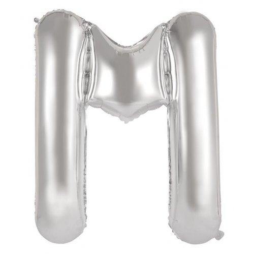 Silver Decrotex Letter M Foil Balloon - 86cm