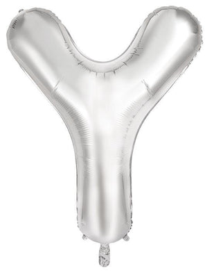 Silver Decrotex Letter Y Foil Balloon - 86cm - The Base Warehouse