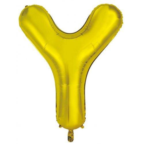 Gold Decrotex Letter Y Foil Balloon - 86cm - The Base Warehouse