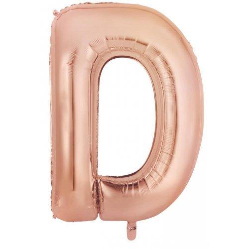 Rose Gold Decrotex Letter D Foil Balloon - 86cm - The Base Warehouse