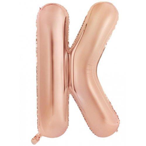 Rose Gold Decrotex Letter K Foil Balloon - 86cm - The Base Warehouse