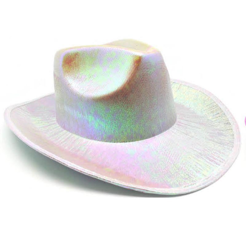 Adult White Metallic Cowboy Hat