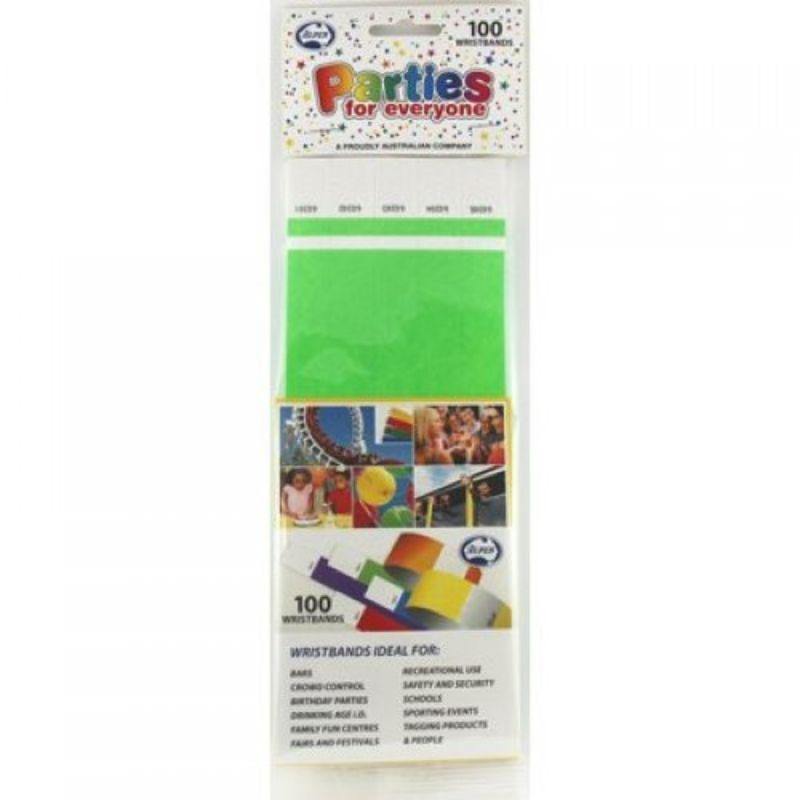 100 Pack Lime Wristband - The Base Warehouse