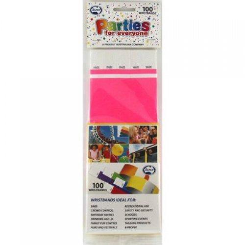 100 Pack Hot Pink Wristbands - The Base Warehouse