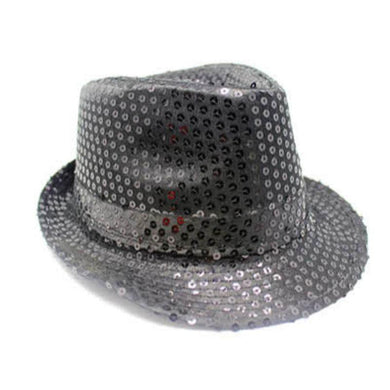 Black Sequin Trilby Hat - The Base Warehouse