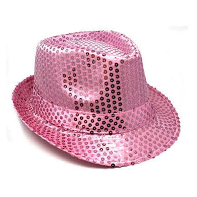 Light Pink Sequin Trilby Hat - The Base Warehouse