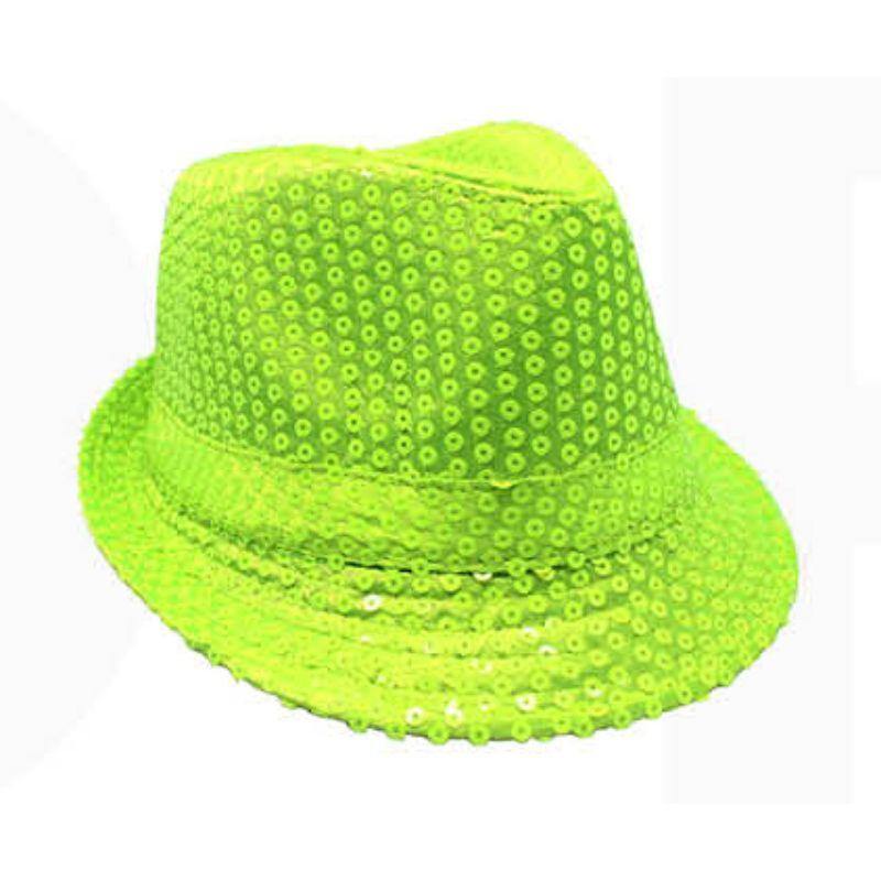 Light Green Sequin Trilby Hat