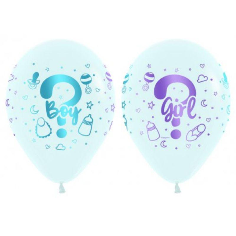 Guess Girl or Boy Fashion White Sempertex Balloon - 30cm