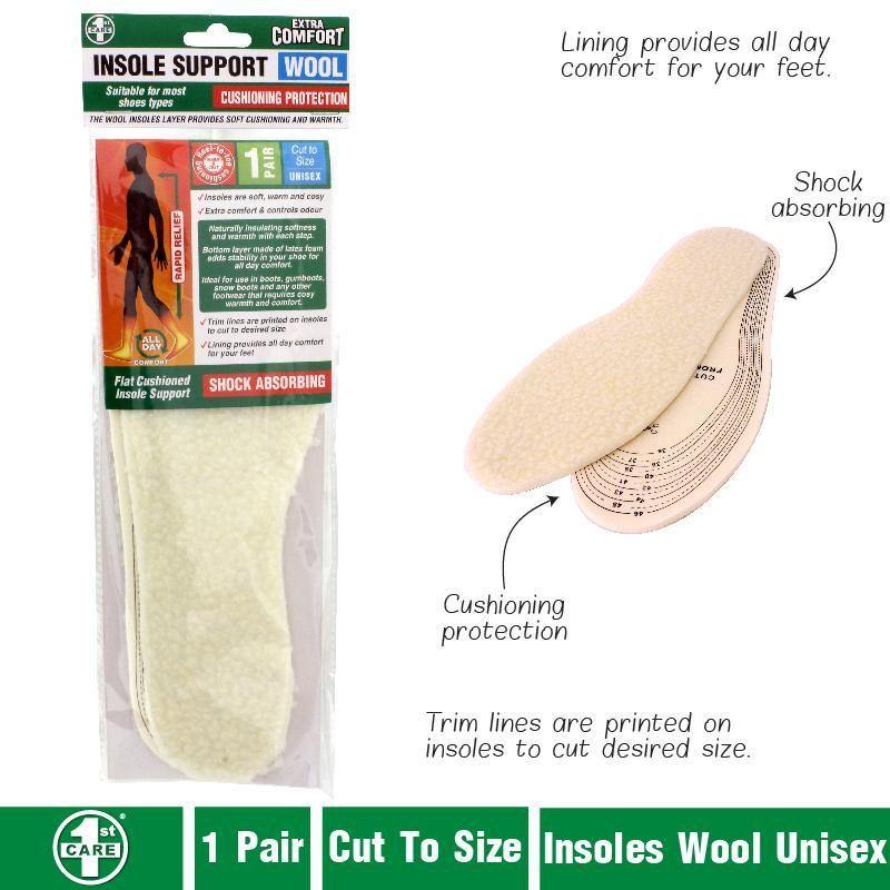 Unisex Wool Insoles - 1 Pair - The Base Warehouse