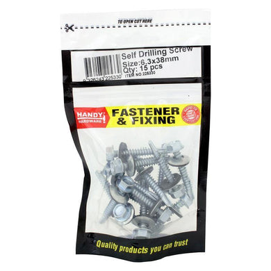 15 Pack Bag of Self Drilling Screws - 63mm x 38mm - The Base Warehouse