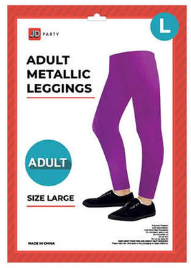 Adult Purple Metallic Leggings - Large - The Base Warehouse