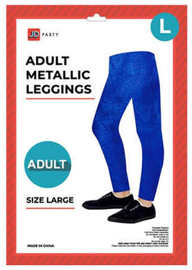 Adult Blue Metallic Leggings - Large - The Base Warehouse