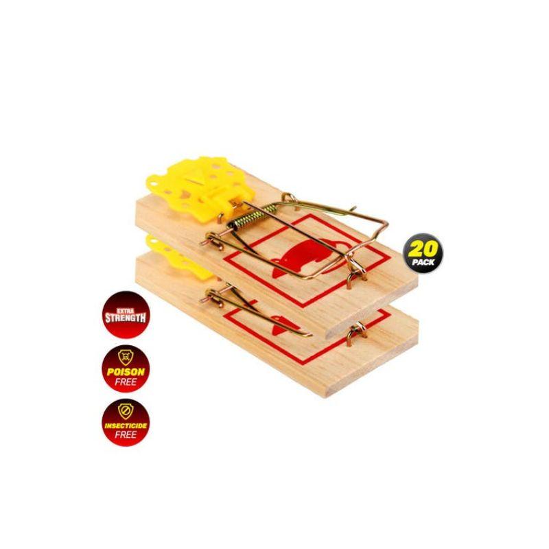 2 Pack Wooden Mouse Traps - 10cm x 4.5cm