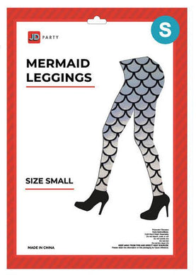 Adult Silver Holographic Mermaid Leggings - Small - The Base Warehouse