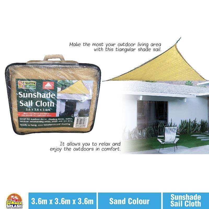 Sunshade Sail Cloth - 3.6m x 3.6m x 3.6m