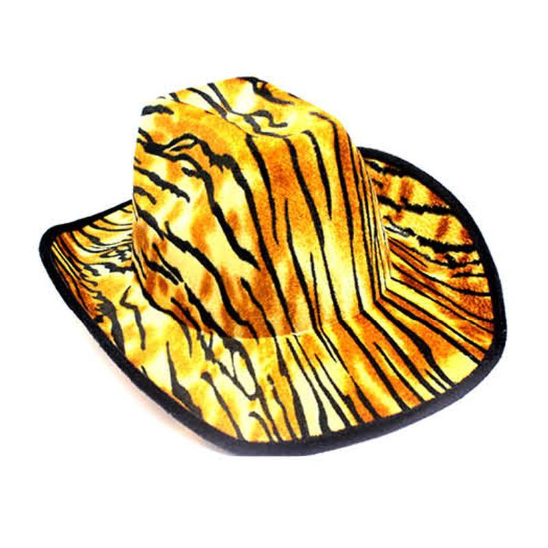 Adult Tiger Pattern Cowboy Hat - The Base Warehouse