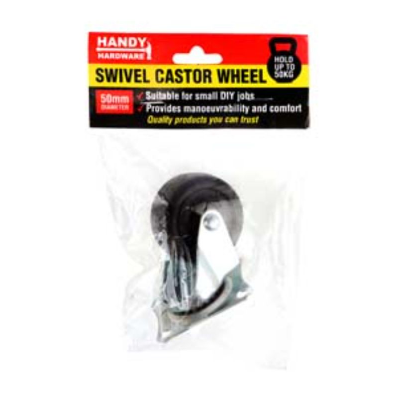 Castor Swivel Wheel Black - 5cm