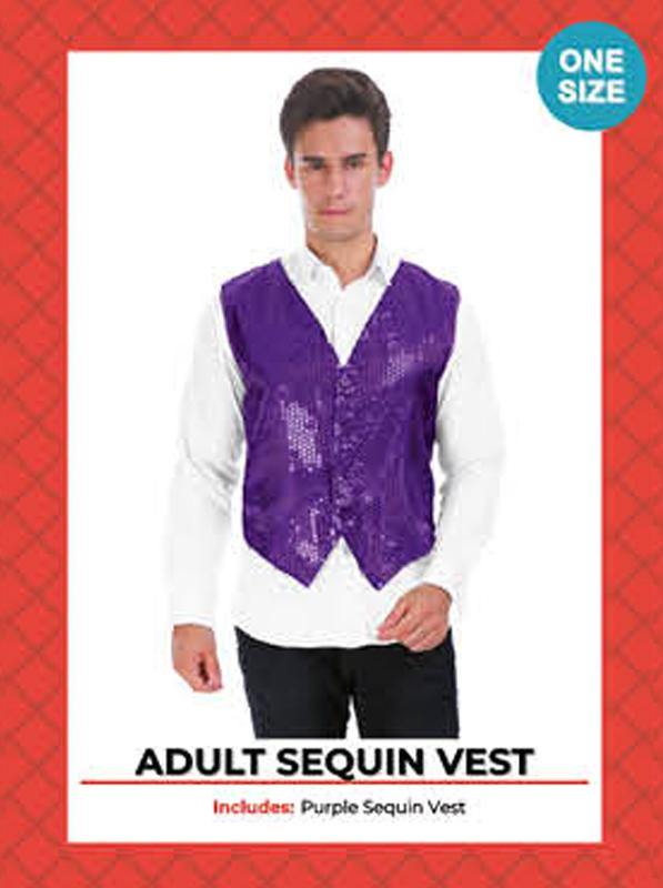 Mens Purple Sequin Vest - The Base Warehouse