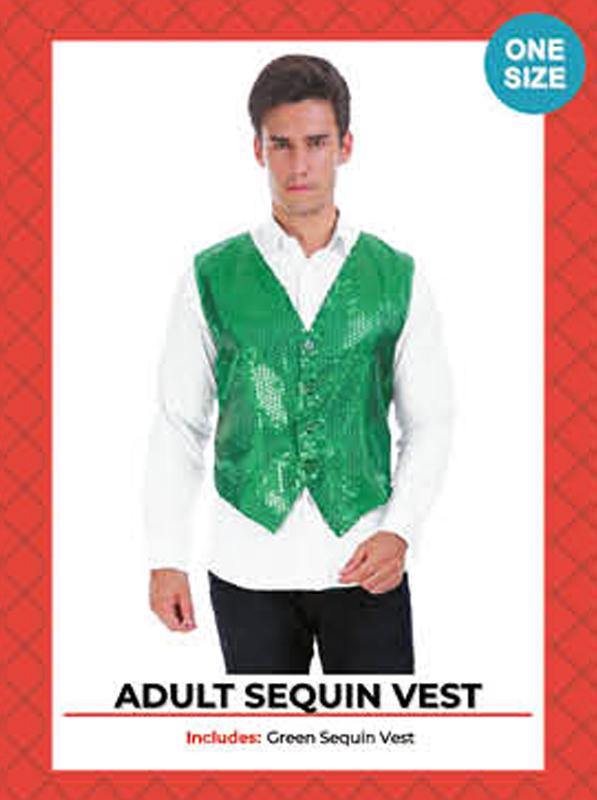 Mens Green Sequin Vest - The Base Warehouse