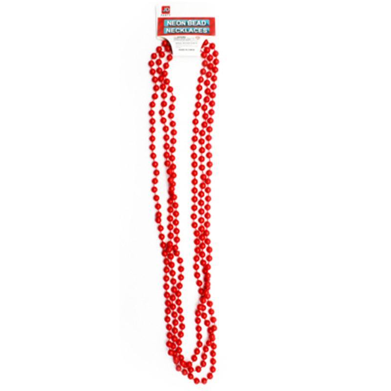3 Pack Red Neon Beaded Necklace - The Base Warehouse