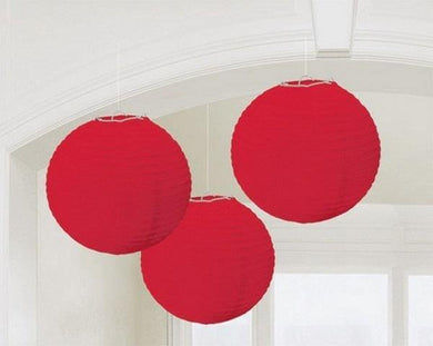 3 Pack Apple Red Paper Lanterns - The Base Warehouse