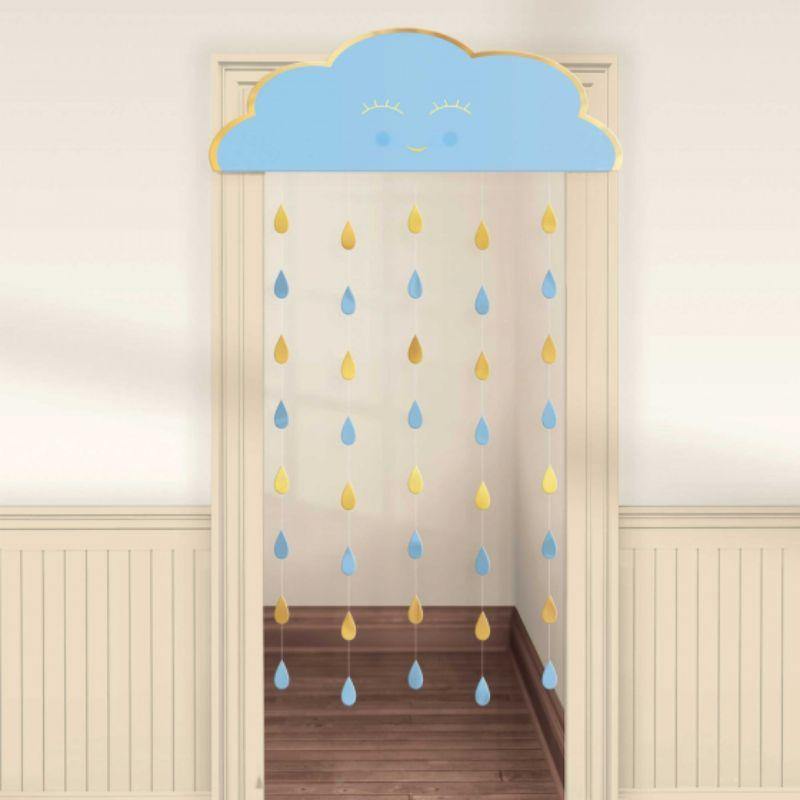 Oh Baby Boy Cardboard & Foil Door Curtain - 98cm x 1.92m - The Base Warehouse