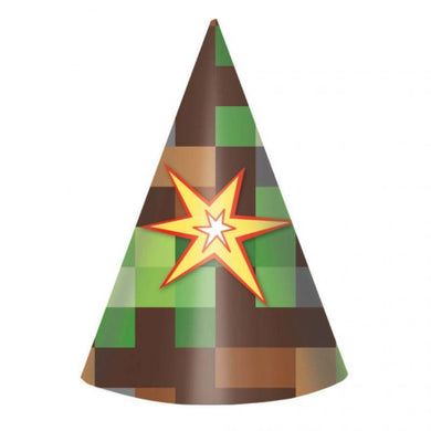 8 Pack TNT Party Cardboard Cone Hats - 15cm - The Base Warehouse
