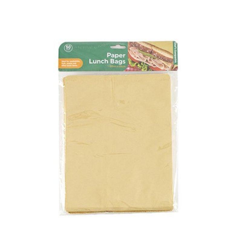 Bags Lunch Brown Paper Bag 50pk 20x25cm