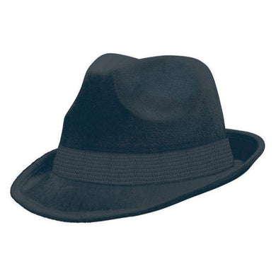 Black Fedora Velour Hat - The Base Warehouse