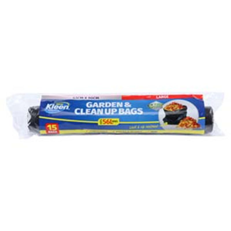 15 Pack Black Large Garbage Bag 56L - 63cm x 90cm