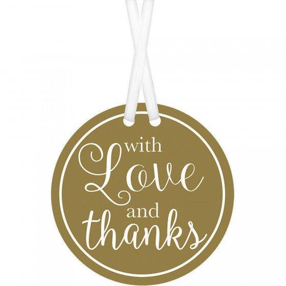 25 Pack Gold With Love & Thanks Tags - The Base Warehouse