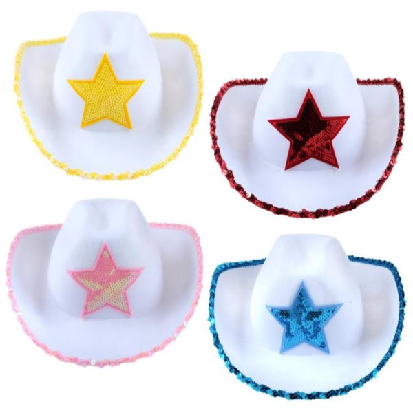 Premium Cowboy Flocked With Star Craft Hat