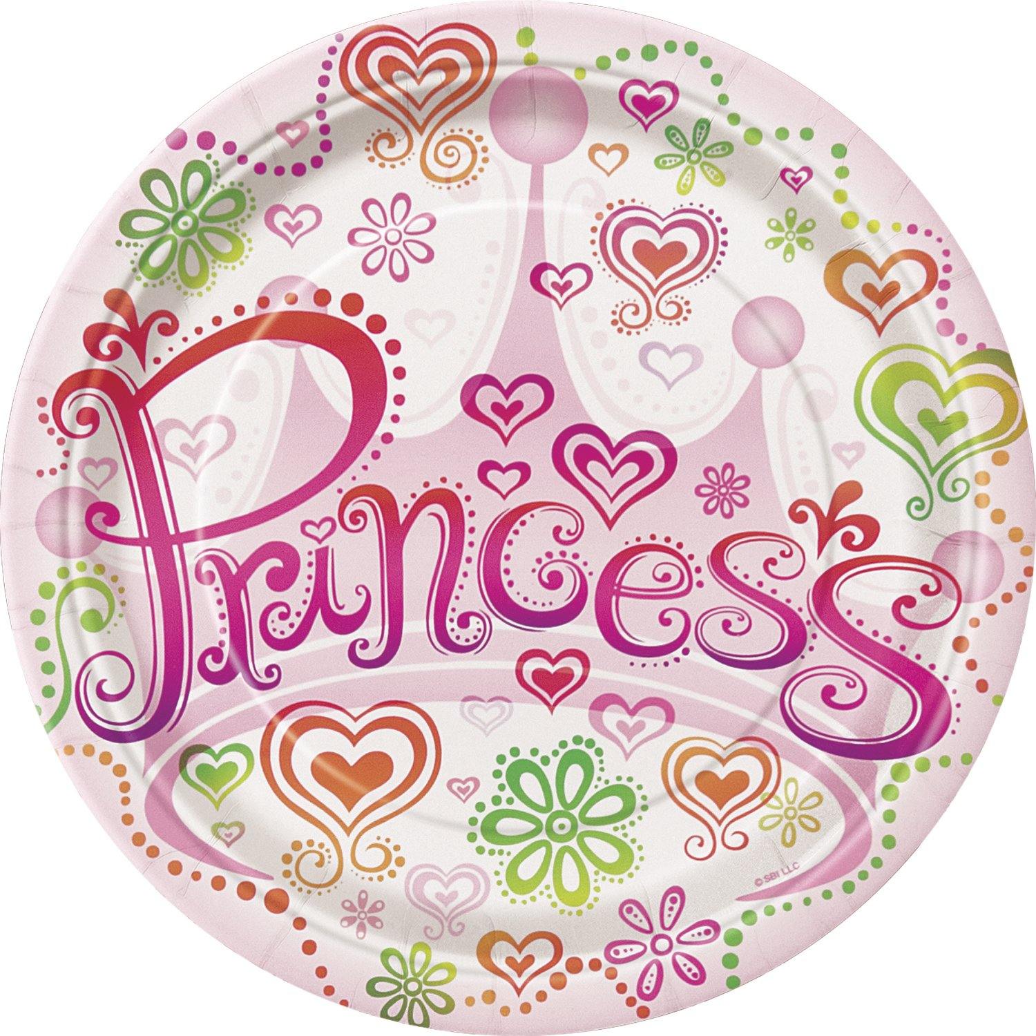 8 Pack Princess Diva Paper Plates - 18cm