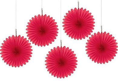 5 Pack Apple Red Mini Fan Hanging Decorations - The Base Warehouse