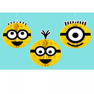 3 Pack Despicable Me 3 Honeycomb Decorations - The Base Warehouse