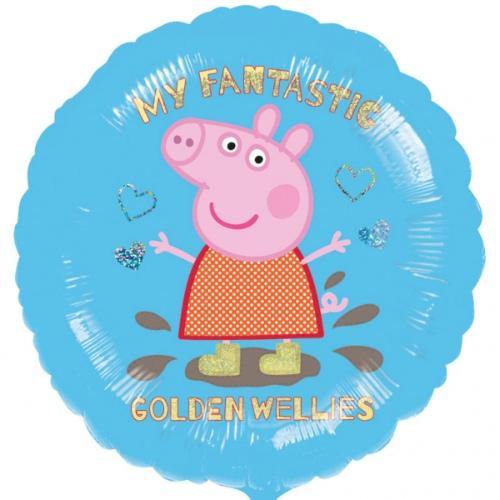 Peppa Pig Golden Wellies Foil Balloon - 45cm - The Base Warehouse