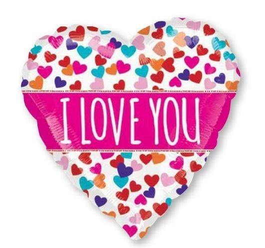 I Love You Pink Foil Balloon - The Base Warehouse
