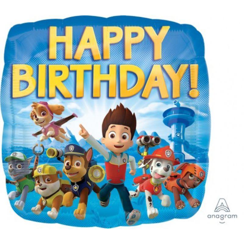 Happy Birthday Paw Patrol Foil Balloon - 45cm - The Base Warehouse