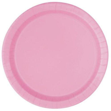 20 Pack Lovely Pink Paper Plates - 18cm - The Base Warehouse