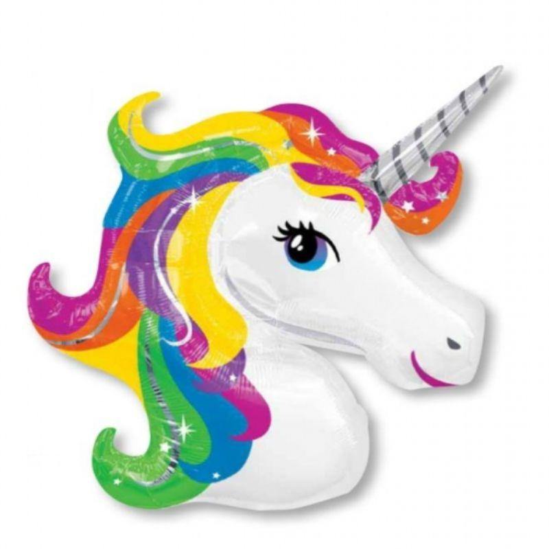 Rainbow Unicorn Foil Balloon - 83cm x 73cm - The Base Warehouse