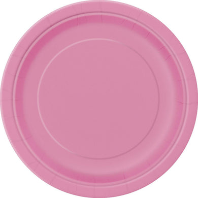 8 Pack Hot Pink Paper Plates - 18cm - The Base Warehouse
